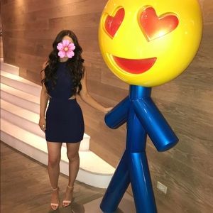 Revolve NBD x The Naven Twins Halter Dress In Navy